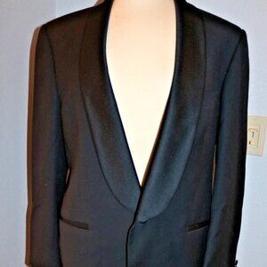 Vito Rufolo Mens Black Wool 2 Piece Tuxedo Suit Made in Italy